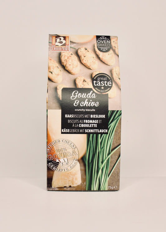 Buiteman Gouda Cheese & Chive Buiscuits 75 g